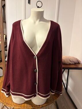 Reitmans burgundy cardigan
